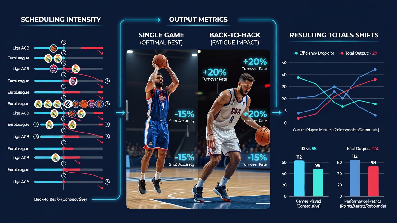Statistische Auswertung von Spielerstatistiken und Totals-Verschiebungen in europäischen Basketballligen