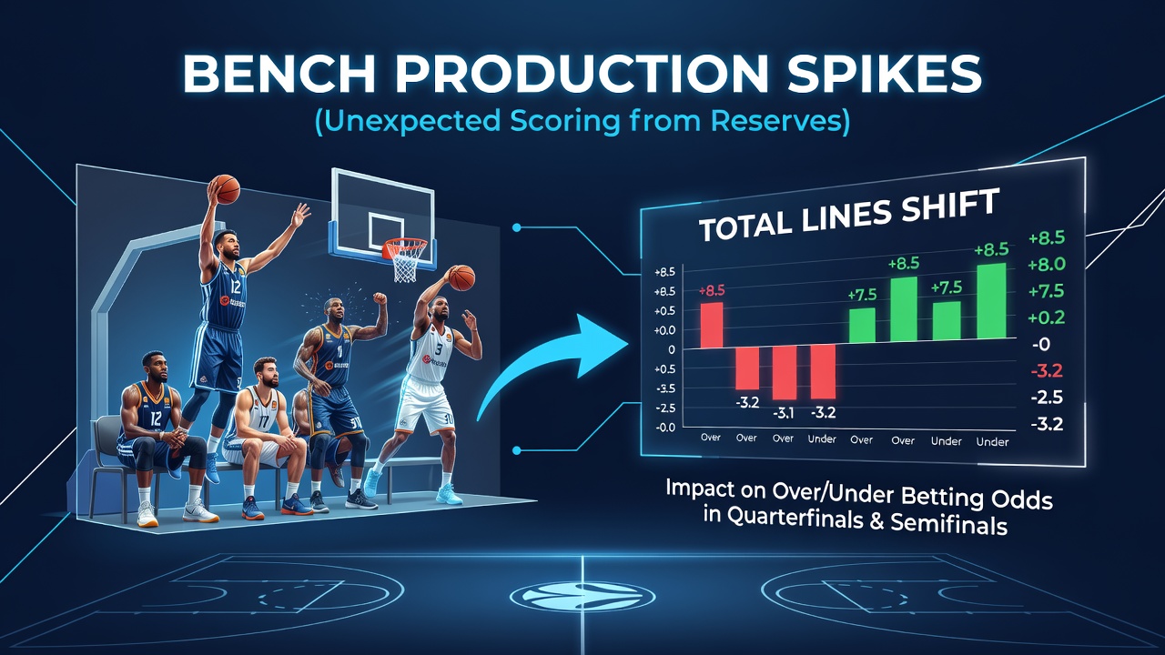Statistische Auswertung von Bankproduktion in Euroleague-Knockout-Spielen mit Fokus auf Punktetotals