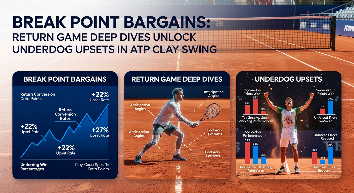 Detaillierte Statistik-Grafik zu Break-Point-Conversions auf Clay-Courts, highlightend Underdog-Performances im ATP Swing