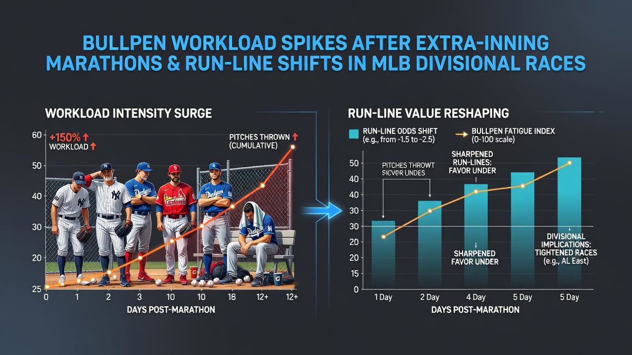 Statistische Auswertung von Run-Line-Verschiebungen nach Bullpen-Belastung