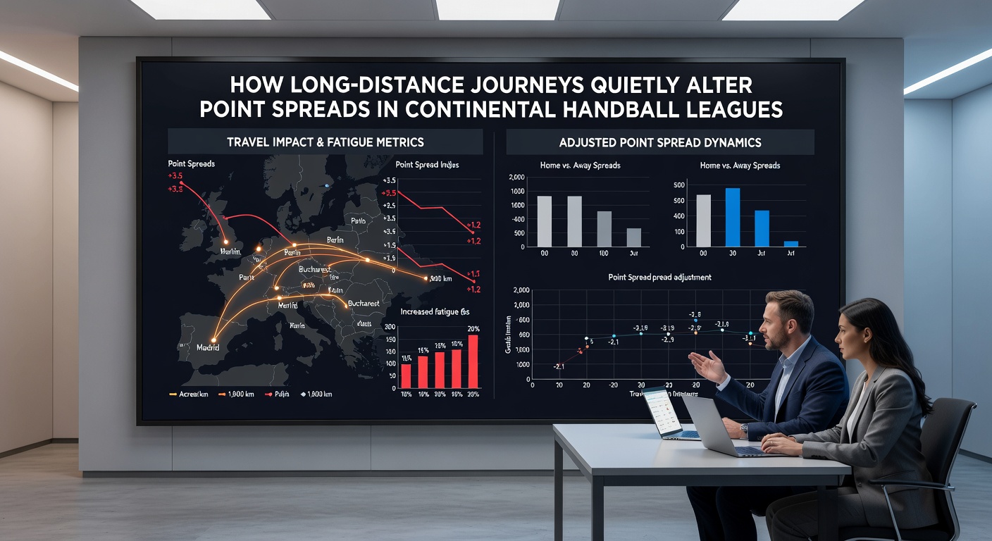 Statistische Übersicht zu Punktspreads nach langen Reisen in Handball-Ligen