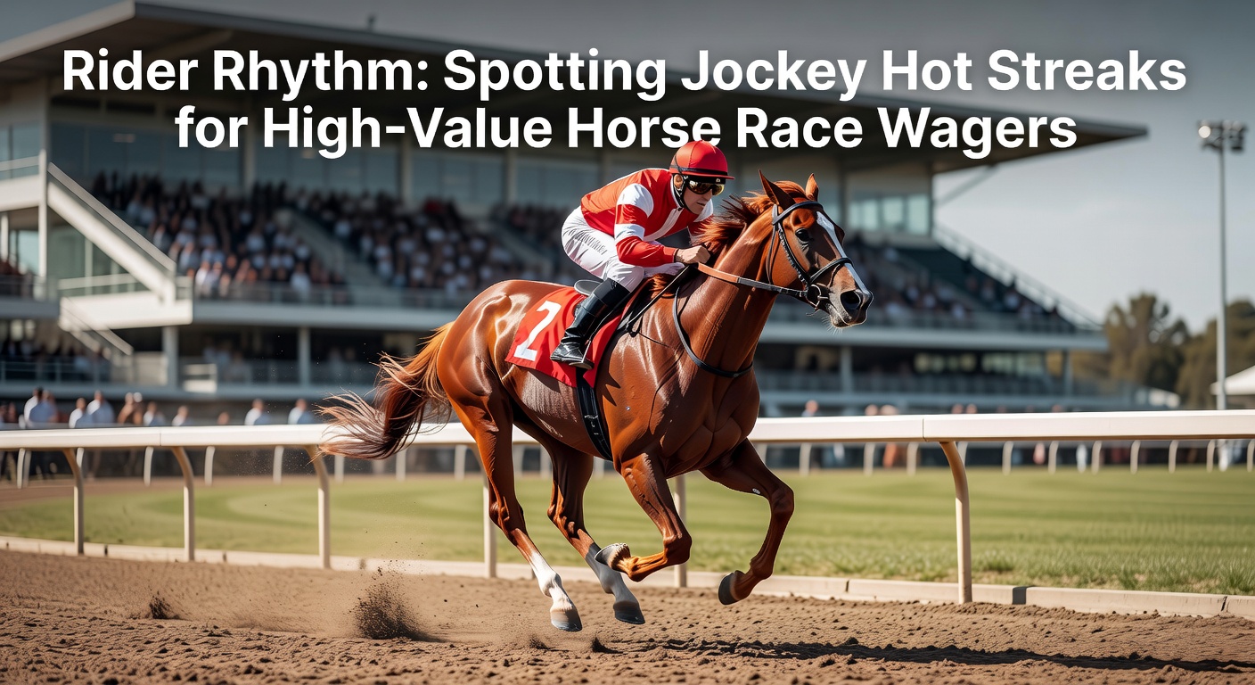 Jockey auf vollem Galopp während eines Rennens, der Rhythmus der Pferde und Reiter im Fokus