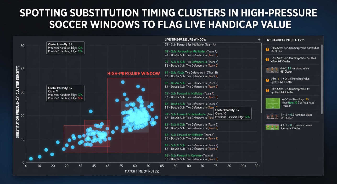 Visualisierung von Substitutionstimings und Cluster-Mustern in Hochdruckphasen für Handicap-Wetten
