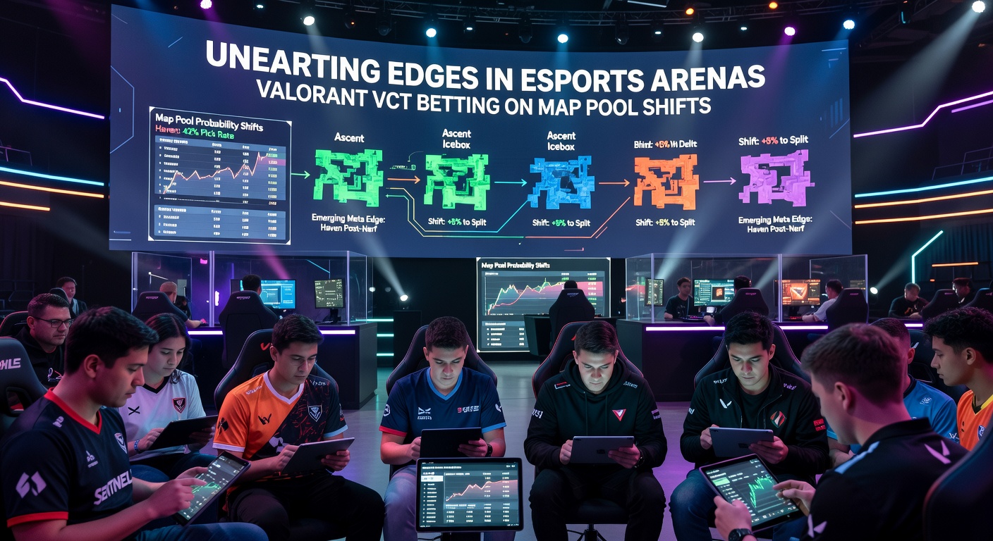 Grafik mit Win-Rate-Vergleich vor und nach einem Valorant Map-Pool-Shift, Teams und Statistiken hervorgehoben