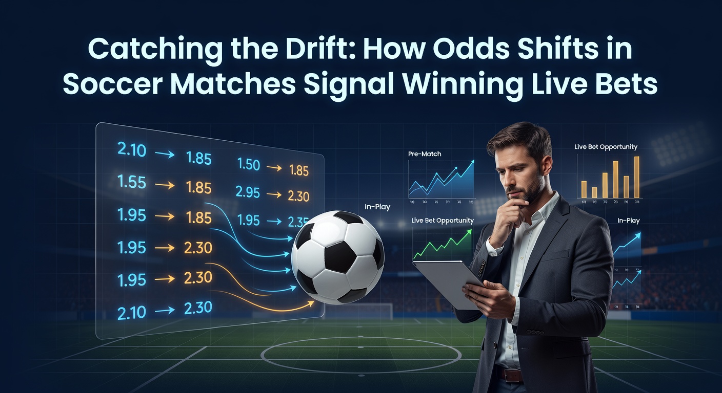 Grafik zeigt dynamische Quotenveränderungen während eines Live-Fußballspiels mit Pfeilen, die Odds-Shifts illustrieren