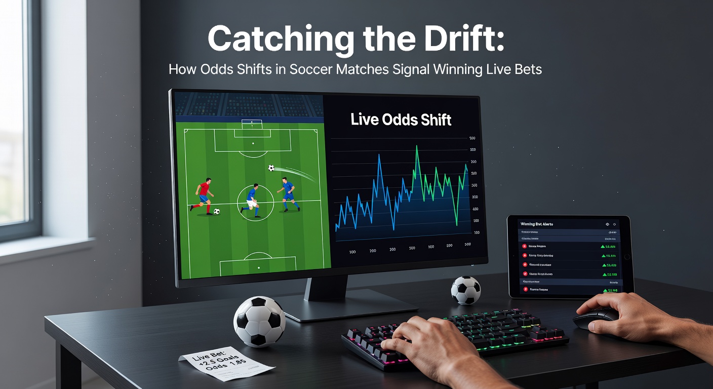Beispielhafte Odds-Tabelle eines Live-Fußballmatches mit markierten Shifts vor und nach einem Momentum-Wechsel